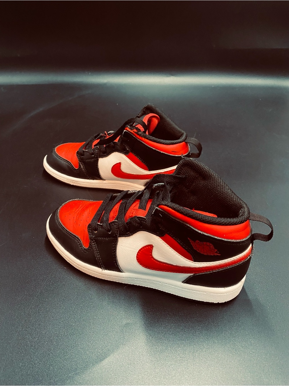 Nike Kids Black Red White High-Top Sneakers